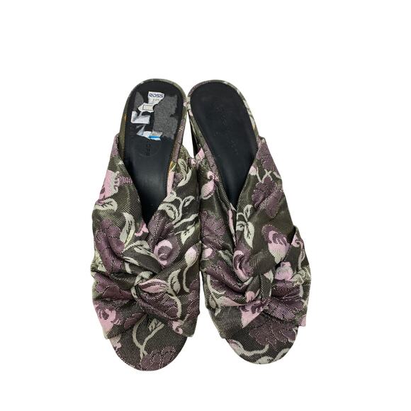 Rebecca Minkoff Jaden Floral Jacquard Platform Sandals Womens Sz 10 Purple Green - Picture 3 of 8